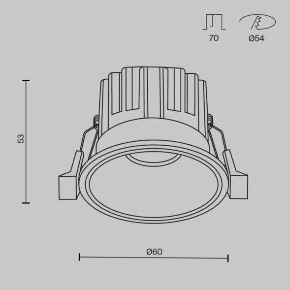 Встраиваемый точечный светильник Maytoni Technical ROUND DL058-7W4K-BS
