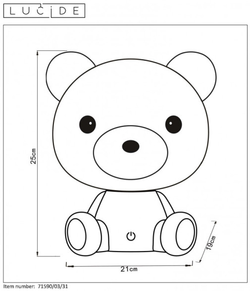 Детская настольная лампа LUCIDE DODO 71590/03/31
