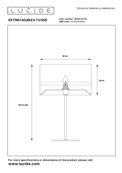 Настольная лампа LUCIDE EXTRAVAGANZA TUSSE 10509/81/33
