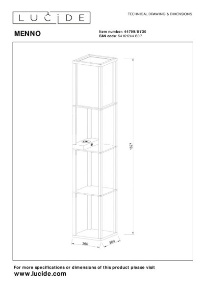 Торшер LUCIDE MENNO 44799/81/30