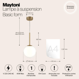 Подвесной светильник Maytoni Basic form MOD321PL-01G2