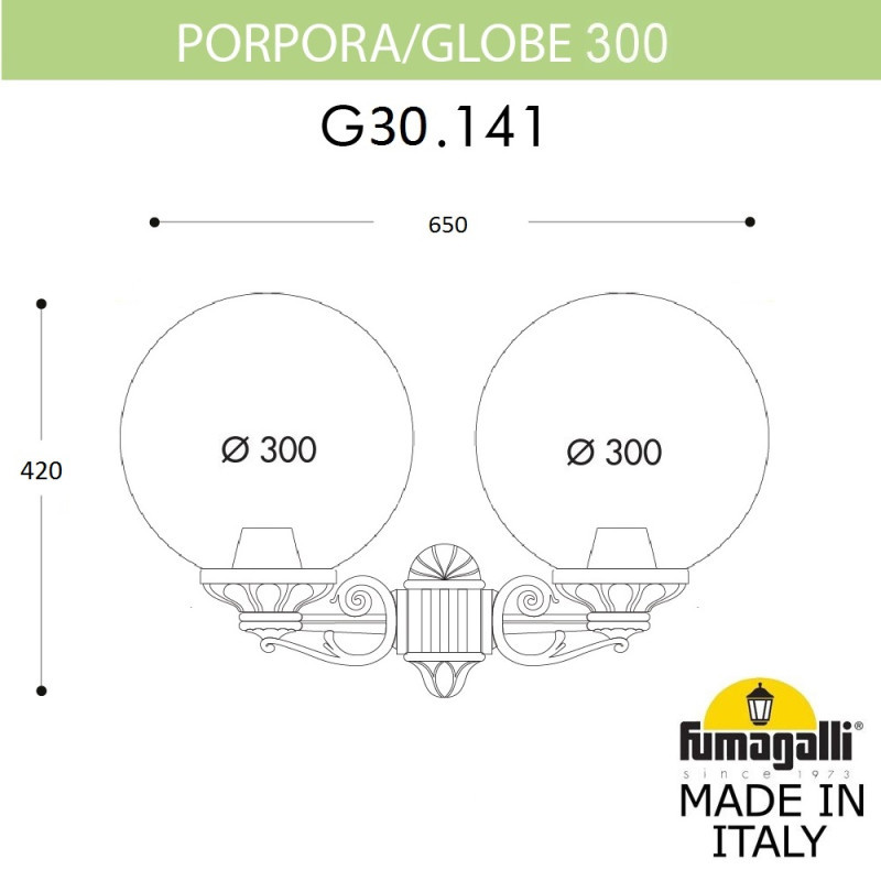 Уличный настенный светильник Fumagalli G30.141.000.BXF1R