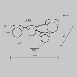 Потолочная люстра Maytoni STAR SKY MOD291CL-04BS