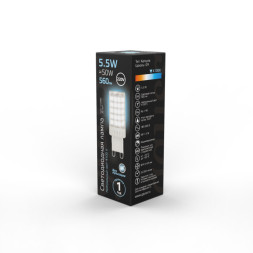 Светодиодная лампа Gauss 107009206 5.5W 220V 560lm G9 белый (дневной)