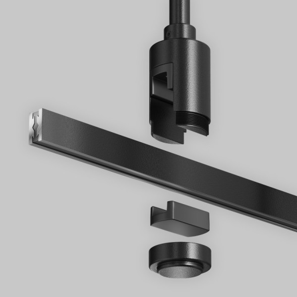 Накладной магнитный шинопровод Maytoni Technical Magnetic trаck system Flarity черный TRX154-112B