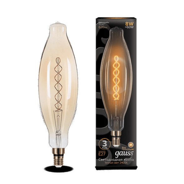 Светодиодная лампа Gauss Filament Vintage 156802008 8W 220V 620lm E27 белый (теплый)