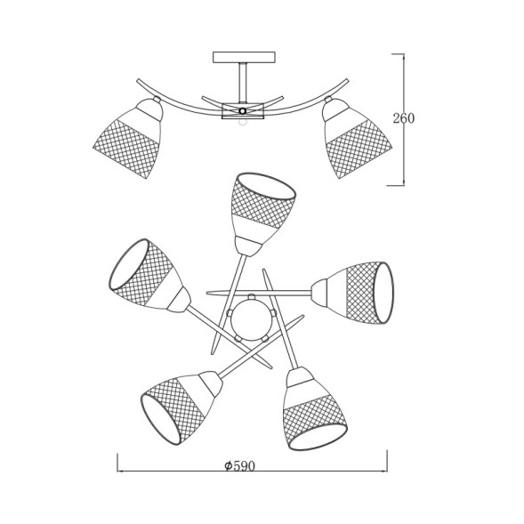 Люстра на штанге 516/5 Escada SEVERN