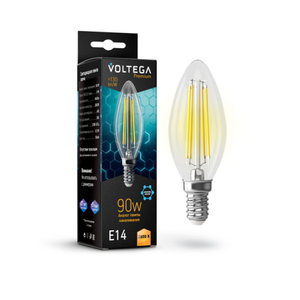 Светодиодная лампа Voltega Candle Graphene 7134 7W 220V 840lm E14 белый (теплый)