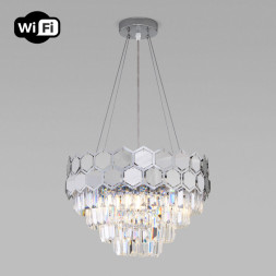 Каскадная люстра Eurosvet Ariana 10124/5 хром/прозрачный хрусталь Strotskis Smart (