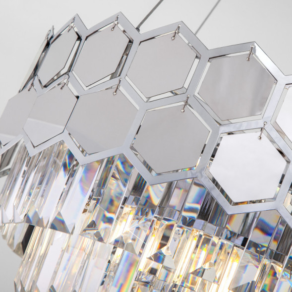 Каскадная люстра Eurosvet Ariana 10124/5 хром/прозрачный хрусталь Strotskis Smart (