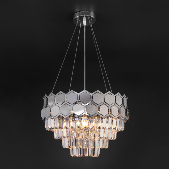 Каскадная люстра Eurosvet Ariana 10124/5 хром/прозрачный хрусталь Strotskis Smart (