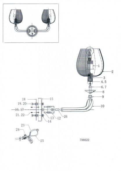 Бра Lightstar Delta 706622