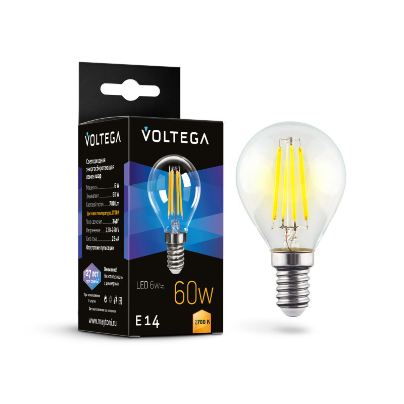Светодиодная лампа Voltega 7212 Globe 6W