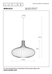 Подвесной светильник LUCIDE MANUELA 78374/50/33