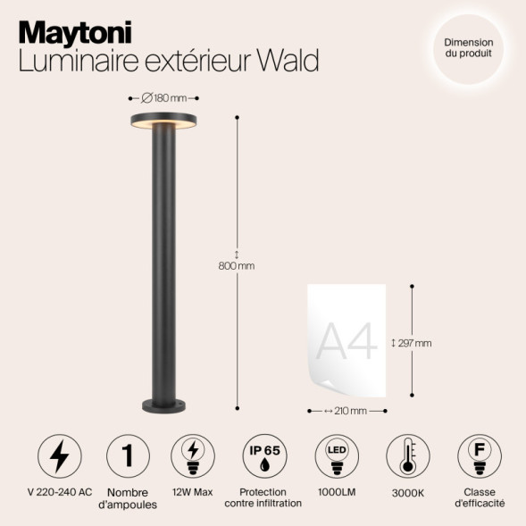 Садово-парковый светильник Maytoni Wald O420FL-L12GF1