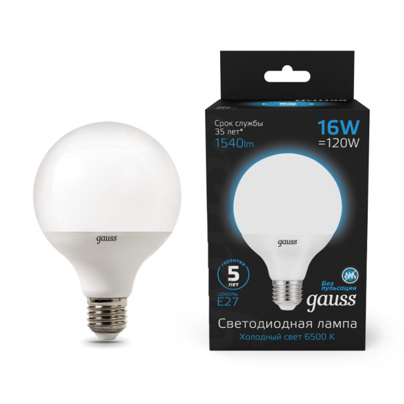 Светодиодная лампа Gauss 105102316 16W 220V 1540lm E27 белый (холодный)
