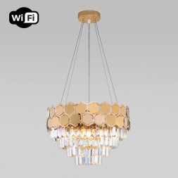 Каскадная люстра Eurosvet Ariana 10124/5 золото/прозрачный хрусталь Strotskis Smart