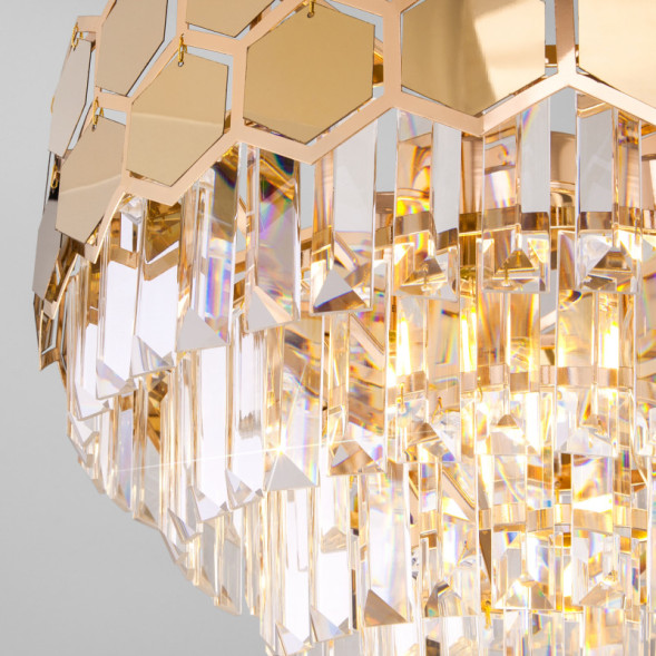 Каскадная люстра Eurosvet Ariana 10124/5 золото/прозрачный хрусталь Strotskis Smart