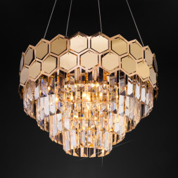 Каскадная люстра Eurosvet Ariana 10124/5 золото/прозрачный хрусталь Strotskis Smart