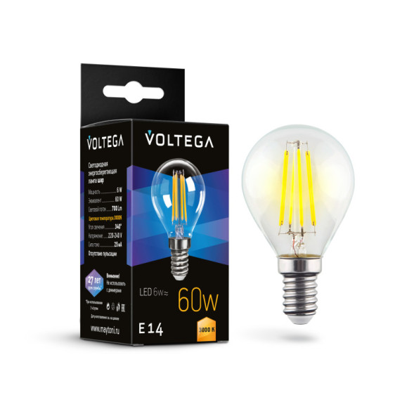 Светодиодная лампа Voltega 7213 Globe 6W