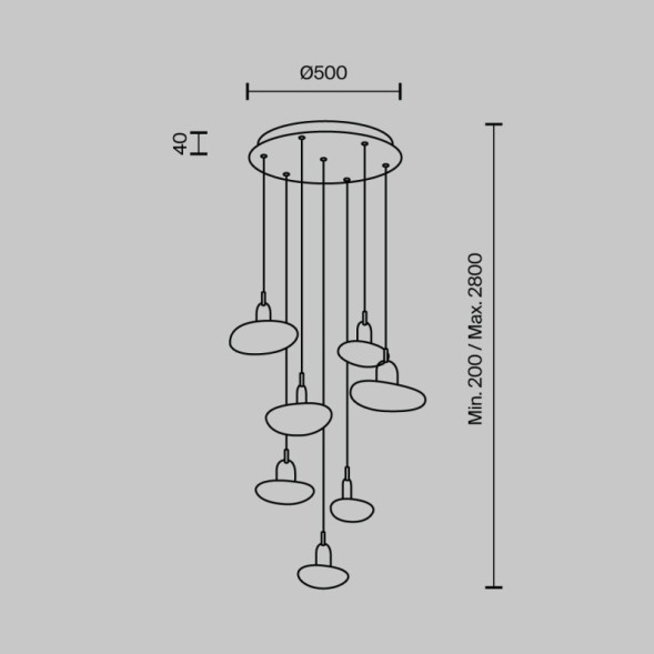 Каскадная люстра MODELUX 2326.7 MS.2326.7 BK