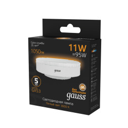 Светодиодная лампа Gauss 108008111 11W 220V 1050lm GX53 белый (теплый)