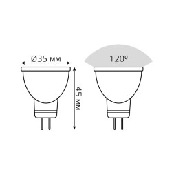 Светодиодная лампа Gauss 132517303 3W 220V 300lm GU4 белый (холодный)