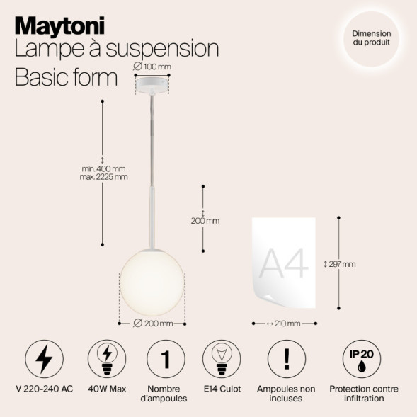 Подвесной светильник Maytoni Basic form MOD321PL-01W1