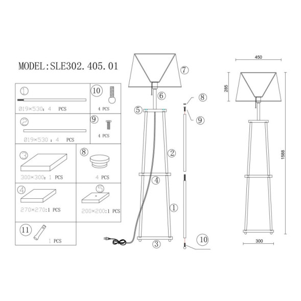 Торшер ST-Luce MENOLA SLE302.405.01