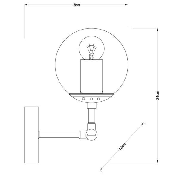 Бра ARTE Lamp BOLLA A1664AP-1BK