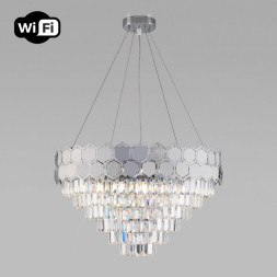 Каскадная люстра Eurosvet Ariana 10124/8 хром/прозрачный хрусталь Strotskis Smart (