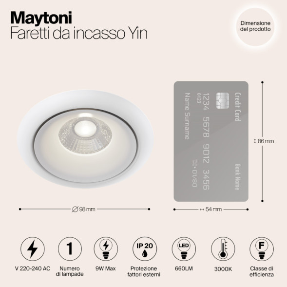 Встраиваемый светильник Maytoni Technical DL031-2-L8W Yin