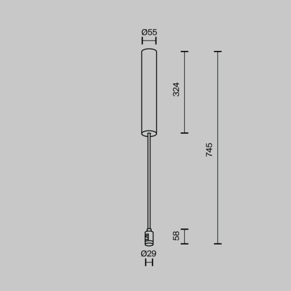 Стойка Maytoni Technical Magnetic trаck system Flarity черный TRA159C-BB1-B
