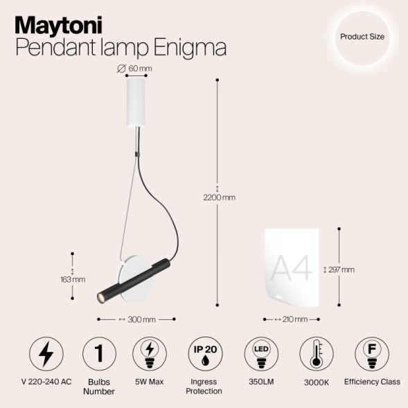 Подвесной светильник Maytoni ENIGMA MOD150PL-L5W3K