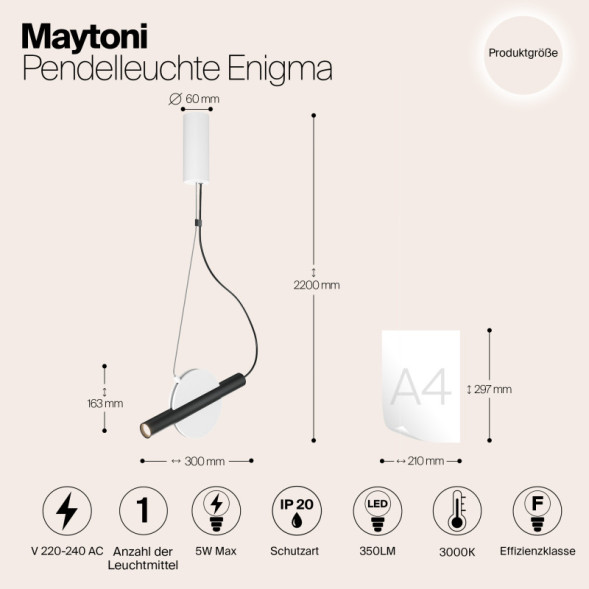Подвесной светильник Maytoni ENIGMA MOD150PL-L5W3K