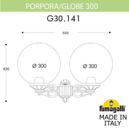 Уличный настенный светильник Fumagalli G30.141.000.BZF1R