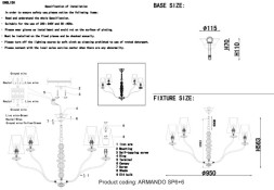 Подвесная люстра Crystal Lux ARMANDO GOLD ARMANDO SP6+6 GOLD