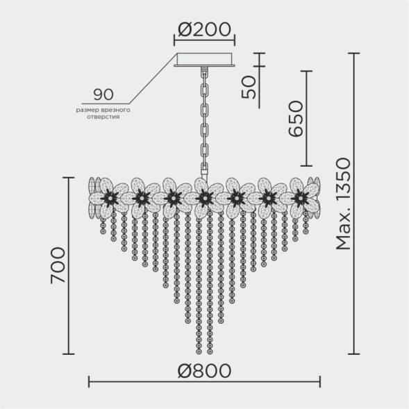 Подвесная люстра MODELUX ML.9521 ML.9521.800 GD