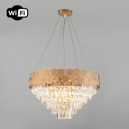 Каскадная люстра Eurosvet Ariana 10124/8 золото/прозрачный хрусталь Strotskis Smart