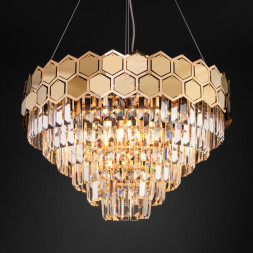 Каскадная люстра Eurosvet Ariana 10124/8 золото/прозрачный хрусталь Strotskis Smart