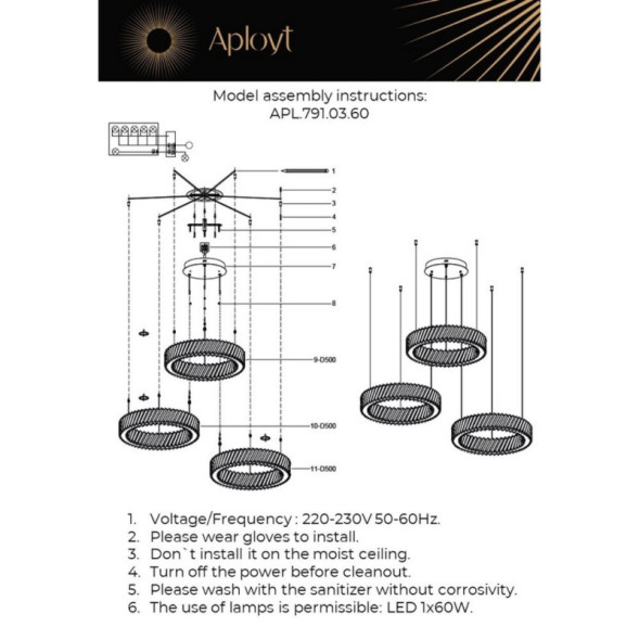 Каскадная люстра APLOYT AVRORA APL.791.03.60
