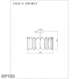Люстра на штанге iLamp DOLCE 15552-6 ANB+MULT