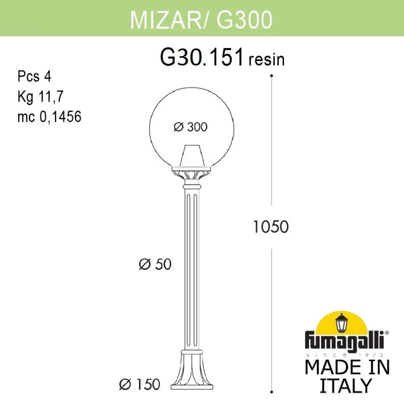 Садово-парковый светильник Fumagalli G30.151.000.VYF1R