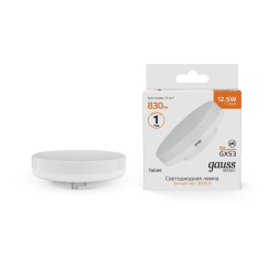 Светодиодная лампа Gauss 10849132 12.5W 220V 830lm GX53 белый (теплый)