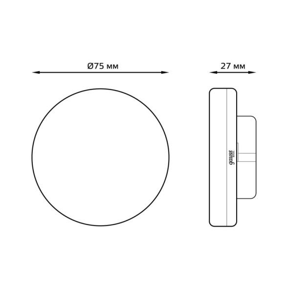 Светодиодная лампа Gauss 10849132 12.5W 220V 830lm GX53 белый (теплый)