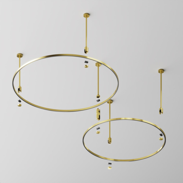 Накладной магнитный шинопровод Maytoni Technical Magnetic trаck system Flarity латунь TRX154-R-D800-BS