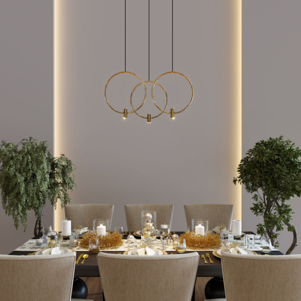 Подвесной светильник Eurosvet layla 50257/3 LED черный/ латунь