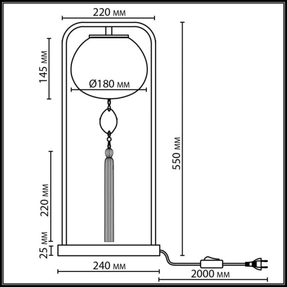 Настольная лампа 5432/1T Odeon Light FIOLENT