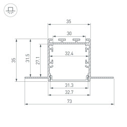 Профиль для ленты Arlight 049950 SL-LINIA