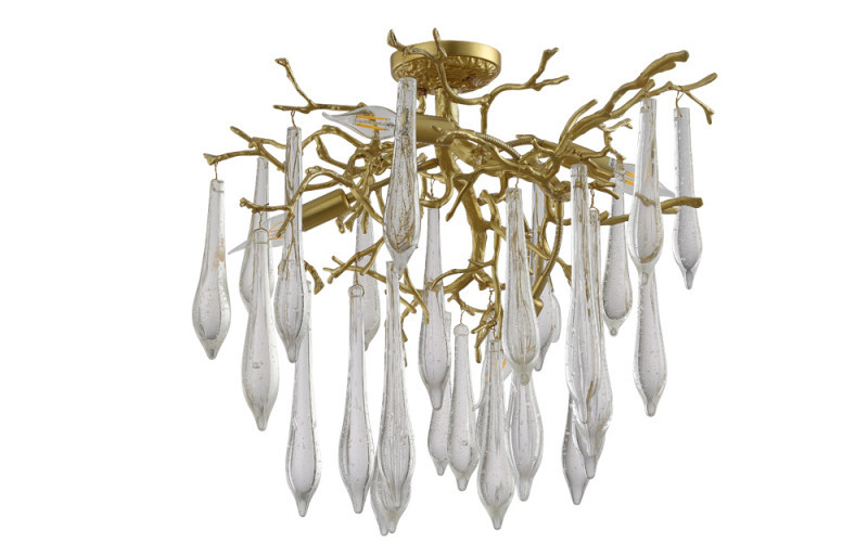 Люстра на штанге Crystal Lux Reina REINA PL5 D600 GOLD PEARL
